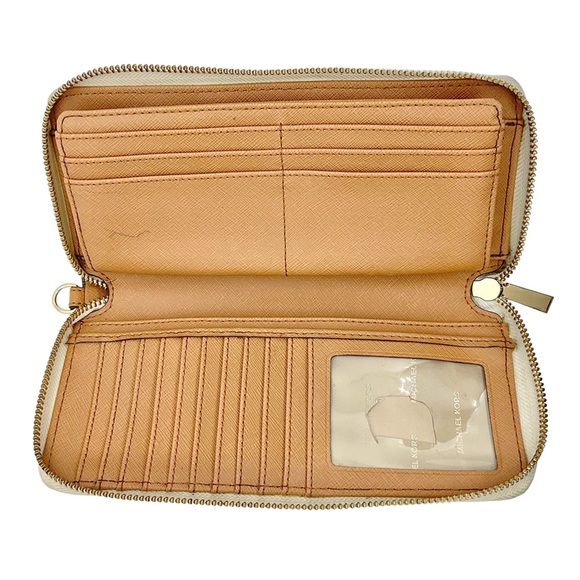 MICHAEL by Michael Kors Frame Out Travel Continental Wallet in Vanilla/Cream - Picture 3 of 10